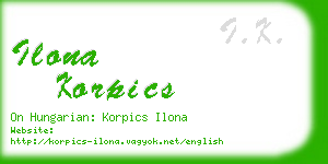 ilona korpics business card